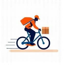 Icône de livraison le jour même avec coursier à vélo